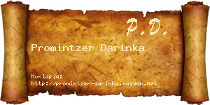 Promintzer Darinka névjegykártya